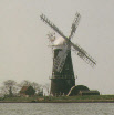 Boats in Thurne Dyke on the Norfolk Broads